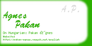 agnes pakan business card